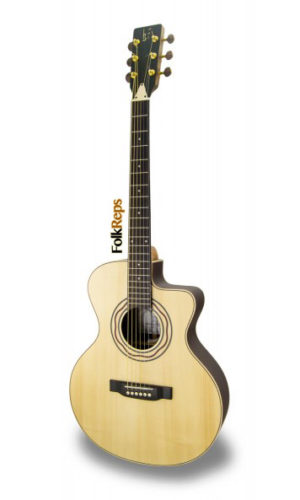 Acoustic/Folk Guitar mod. EA Luthier CW | Case Included | 100% Solid Wood!